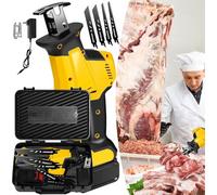 Brushless Motor Electric Meat and Bone Saw, Meat Saw for Butchering at Home, Handheld Bone Saw for Butchering, Butcher Saw with 1 Toolbox, 1 Battery and 4 Saw Blades