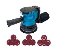 Brushless Orbital Sander Compatible with Makita 18V Battery - 300W 11000RPM, 6 Variable Speeds, 12Pcs Sandpapers, Electric With Dust Collection (No Battery)