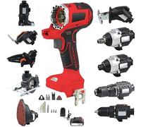 Brushless Power Tool Combo Kit, 10 in 1, Cordless Power Drill, Woodworking Tool Set, Includes 4.0Ah Batteries and Charger, Ideal for Furniture Repair