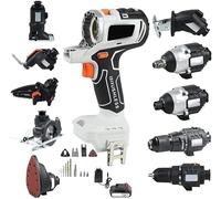 Brushless Power Tool Combo Kit,Cordless Drill Set,for Woodworking,Furniture Repair and DIY Projects,Easy to Handle (White)