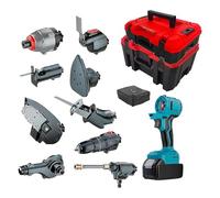 Brushless Power Tool Combo Kit, Multifunctional Woodworking Tool Set with 2 Batteries, Includes Reciprocating Saw, Polishing Machine, Water Gun for Home and Garden