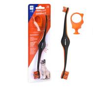 Brushmate Paw Ready Pet Toothbrush and Brushing Assistant Combo Pack for Puppies' Dogs and Cats Small Size for use with Pets Between 5-15 lbs. (2-7kg) Protects Hands and Fingers While Brushing