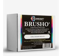 Brusho : Crystal Colours : Powder Paint : 15g : Intro Pack : Cool Colours : Set of 5 with Thickener