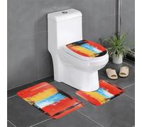 Brushstroke Banner Outdoor Absorbent Carpet, Bathroom Protector Mat 3 Piece Set, Bedroom Kitchen Bathtub Home Decor Plush Carpet