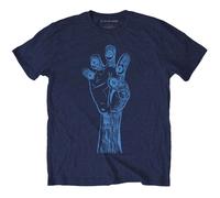 Brushstroke Hand Cotton Back Print T-Shirt TV on the Radio Navy XL