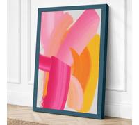 Brushstrokes in Pink Abstract Canvas Wall Art Print 18x12 Inch (46 x 30 cm)