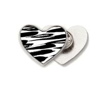 Brushwork Chinese Painting Texture Heart Metal Pin Brooch Clip Love