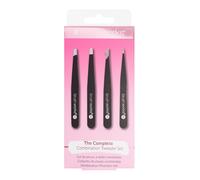 Brushworks 4 Piece Combination Tweezer Set Black