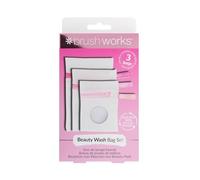 Brushworks Beauty Wash Bag Set - 3 Pack Mesh Laundry Bags for Makeup Remover Pads & Cloths - Reusable, Durable, Travel-Friendly, Vegan & Cruelty-Free