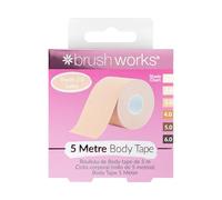 Brushworks Body Tape Shade 2.0 Latte - Nude Stretchy Body & Breast Lift Tape for Long-Lasting Support & Invisible Hold, 5m Roll, Comfortable & Skin-Friendly Bra Tape, Vegan & Cruelty-Free