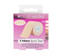 Brushworks Body Tape Shade 2.0 Latte - Nude Stretchy Body & Breast Lift Tape for Long-Lasting Support & Invisible Hold, 5m Roll, Comfortable & Skin-Friendly Bra Tape, Vegan & Cruelty-Free