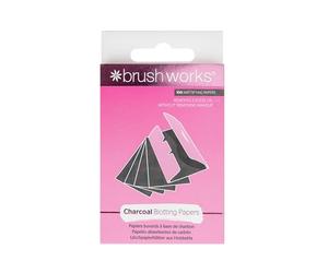 Brushworks Charcoal Blotting Papers - 100 Oil-Absorbing Mattifying Sheets for Face, On-the-Go Shine Control, Makeup-Friendly, Vegan & Cruelty-Free