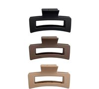 Brushworks Classic Claw Clips (3 Pack) - Strong Grip Hair Clips for Thick Hair & Everyday Styling, Comfortable Grip Neutral Hair Accessories for Women
