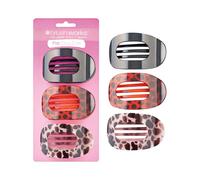 Brushworks Flat Claw Clip Set - Includes 3 Stylish Hair Clips, Designed for All-Day Comfort with a Secure Grip, Flat Shape for Easy Lounging & Driving, Perfect for Updos,Vegan & Cruelty-Free