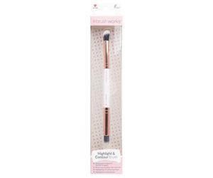 Brushworks Highlight & Contour Brush- Pink & Gold