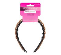 Brushworks Neutral Zig Zag Headbands - 3 Pack | Stylish Wavy Hair Bands for Women & Girls | Comfortable, Non-Slip, Everyday Hair Accessories