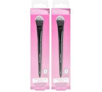 Brushworks No. 1 Foundation Brush - Flat, Dense Makeup Brush for Liquid & Cream Foundation, Smooth, Airbrushed Finish, Buildable Coverage, Soft Synthetic Bristles, Vegan & Cruelty Free (Pack of 2)