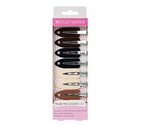 Brushworks No Crease Hair Clips - Nude 8 Pack Lightweight Hair Styling Clips for Curl Setting, Flyaway Control, Sectioning & Makeup Application