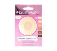 Brushworks Reusable Silicone Nipple Covers (Shade 1.0 - Vanilla) - Adhesive Pasties for Invisible Coverage Under T Shirts, Crop Tops & Backless Dresses, Vegan & Cruelty Free (Pack of 2)