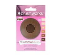 Brushworks Reusable Silicone Nipple Covers (Shade 6.0 - Espresso) - Adhesive Pasties for Invisible Coverage Under T Shirts, Crop Tops & Backless Dresses, Vegan & Cruelty Free Beige