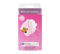 Brushworks Reversible Shower Cap (Leopard Pattern) - Waterproof & Microfibre Hair Cap for Showers, Hair Protection, Conditioning Masks & Treatments