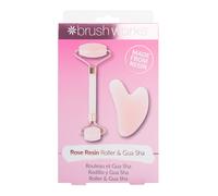 Brushworks Rose Resin Roller & Gua Sha 1 Set