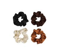 Brushworks Satin Scrunchies Natural 4 Pack