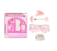 Brushworks Sculpt & Lift Face Set - Guard Sha & Roller, Helps Face Depuffing & Circulation, For Jawline & Cheeckbones, At Home Spa Set & Relaxation, Includes Face Tape & Makeup Headband