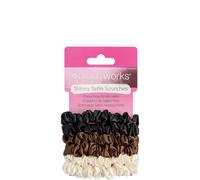 brushworks Skinny Satin Scrunchies - 6 Pack
