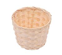 Brussel 1 Pc Bamboo Woven Basket Desktop Sundries Organizer Rattan Plant Box Desktop Stationery Container Table Mini Trash Can L