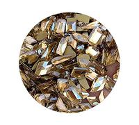 Brussel 50Pcs Nail Art Rhinestone 3D Geometric Shaped Flatback Glass Charms Gems Stones DIY Nail Diamond Beads Champagne