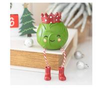 Brussel Sprout Christmas Shelf Sitter Figurine with Dangling Legs Festive Christmas Decoration Ornament