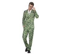 Smiffys Brussel Sprout Suit, Green with Jacket, Trousers & Tie, Stand Out Suits Fancy Dress, Xmas Dress Up Costumes, World Book Day