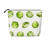 Brussel Sprouts, Cosmetic Bag Imitation Linen Makeup Bag Portable Travel Toiletry Bag