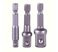Brussels 3 Pcs Socket Adapter Set Hex Shank to 1/4 3/8 1/2 Inch Impacts Driver Drill Bits Automotive Drilling Tools Joint Extension High Speed Nut Driver Random