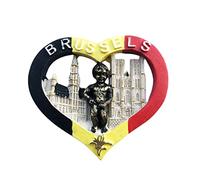 Brussels Belgium 3D Heart-Shaped Fridge Magnet Souvenir Gift,Resin Handmade Brussels Refrigerator Magnet Home & Kitchen Decoration Collection