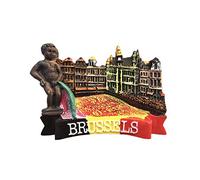 Brussels Belgium 3D Refrigerator Magnet Souvenirs Handmade Resin Magnetic Stickers Home Kitchen Decoration,Brussels Fridge Magnet Collection Gift
