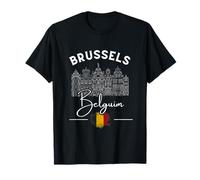 Brussels Belgium Grand-Place Grote Markt Belgian Flag T-Shirt