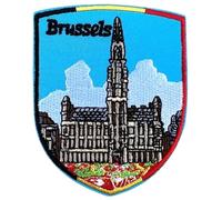 Brussels Belgium Patch Embroidered Iron-on/Sew-on Badge (3 Inch) Grand Palace Design with Belgian Flag Travel Europe Souvenir Perfect for Backpacks, Jackets, Hats, Gifts