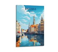 Brussels,Belgium Vintage Travel Poster Wall Art Bedroom Prints Home Decor Hanging Picture Canvas 24x36inch(60x90cm)