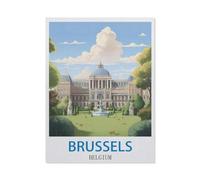 Brussels Belgium Vintage Travel Posters，Puzzle 1500 Pieces Paper Puzzle Adult Children's Educational Toy Family Decompression Game（57x87CM）-CT69