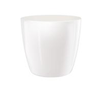 Brussels Diamond 30cm White Round Indoor Plant Pot Plastic Glossy Waterproof