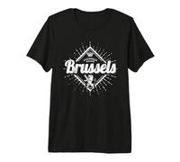Brussels Europe Capital Belgium Retro Lion Vintage Souvenir Premium T-Shirt