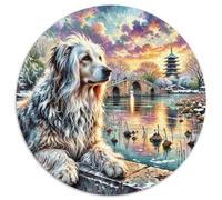 Brussels Griffon 1000 Piece Jigsaw Puzzles Round Jigsaw Creative Educational Games Unique Challenge Game for Travel Gifts,Present 1000pcs (67.5x67.5cm)