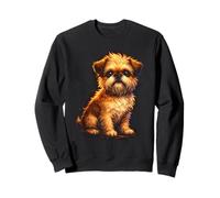 Brussels Griffon Dog Lover Cute Glowing Pet Portrait Art Sweatshirt