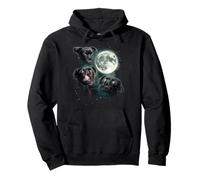 Brussels Griffon Moon | Three Howling Brabancon Funny 3 Dog Pullover Hoodie