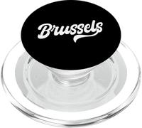 Brussels Retro Cursive Script Wear Love Belgium Capital PopSockets PopGrip for MagSafe