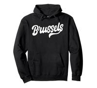 Brussels Retro Cursive Script Wear Love Belgium Capital Pullover Hoodie