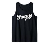 Brussels Retro Cursive Script Wear Love Belgium Capital Tank Top