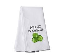 Brussels Sprout Kitchen Towel Every Day I'm Brusselin Kitchen Towel Vegetable Kitchen Towel Funny Vegetarian Gift (I'm Brusselin-t)